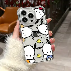 Luxury New Fashion Pochacco Cute Phone Case Suitable for iPhone 17 16e 16 15 14 13 12 11 Mini Pro Max Air X XR XSMAX 8 7 Plus Anti Fall Shockproof Transparent Soft Back Cover