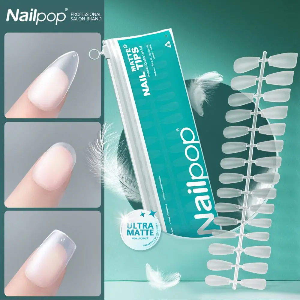 Pre-buff Fake Nails Ultra Matte Short False Nails with Design Perfect for Nail Artists and Beginners Capsule Americaine