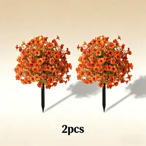 Lifelike Flower Stake Set, No Water Needed, Durable & Realistic Design, Artificial Floral Decor, Perfect for Any Garden Decor, Easy Maintenance Solution