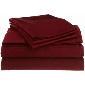 Egyptian Cotton 1200 Thread Count Solid Sheet Set King-Burgundy