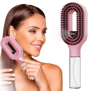 2-In-1 Hair Brush with Spray Bottle, Detangling Anti-Frizz Hairbrush for Wet & Dry Hair, Smooth Straightening Comb for Women, Easy Styling Tool