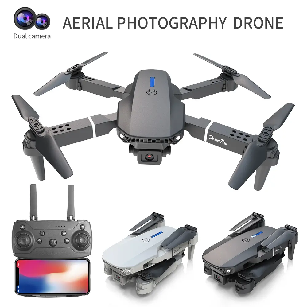 E99/E88-PRO Foldable RC Drone with Camera, Easy-to-Operate Beginner Quadcopter, Portable Remote Control Flying Toy for Outdoor Travel