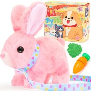 Tagitary Plush Bunny Toys - Interactive Electronic Rabbit with Sounds, Wiggling Ears, Hopping Motion,Birthday Gifts