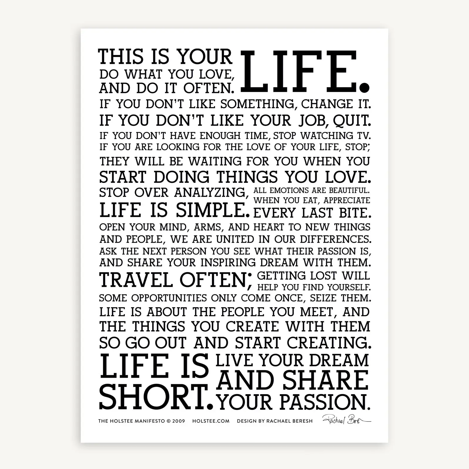 Holstee Manifesto Poster