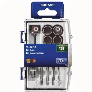 Dremel 20-Piece Diamond Grit Set Wood Engraving Bit Accessory Kit for Woodworking Projects