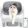 FUMOI Smart Automatic Self-Cleaning Litter Box for Multiple Cats - 2.4G WiFi Compatible, Safety Sensors, Odor Lock, Instant Pause, Leakproof Edges, 10.5L Bin, Washable Liner, Low Maintenance, Reduced Waste | Pet Supplies Litter Tray for Cat Owners