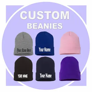 Personalized Beanie Hat for Winter Activities, Embroidered with Custom Text