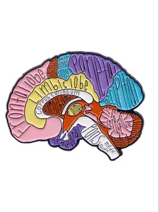 Cute Brain Brooch Pin for Doctors Nurses, Body Organs Design Badge, Ideal Birthday Gift, Casual All-Season Clothing Accessory, Durable Metal Pins