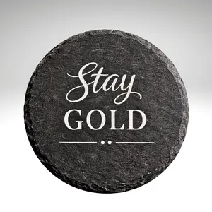 Engraved Slate Coaster Collection | Square & Round Natural Stone