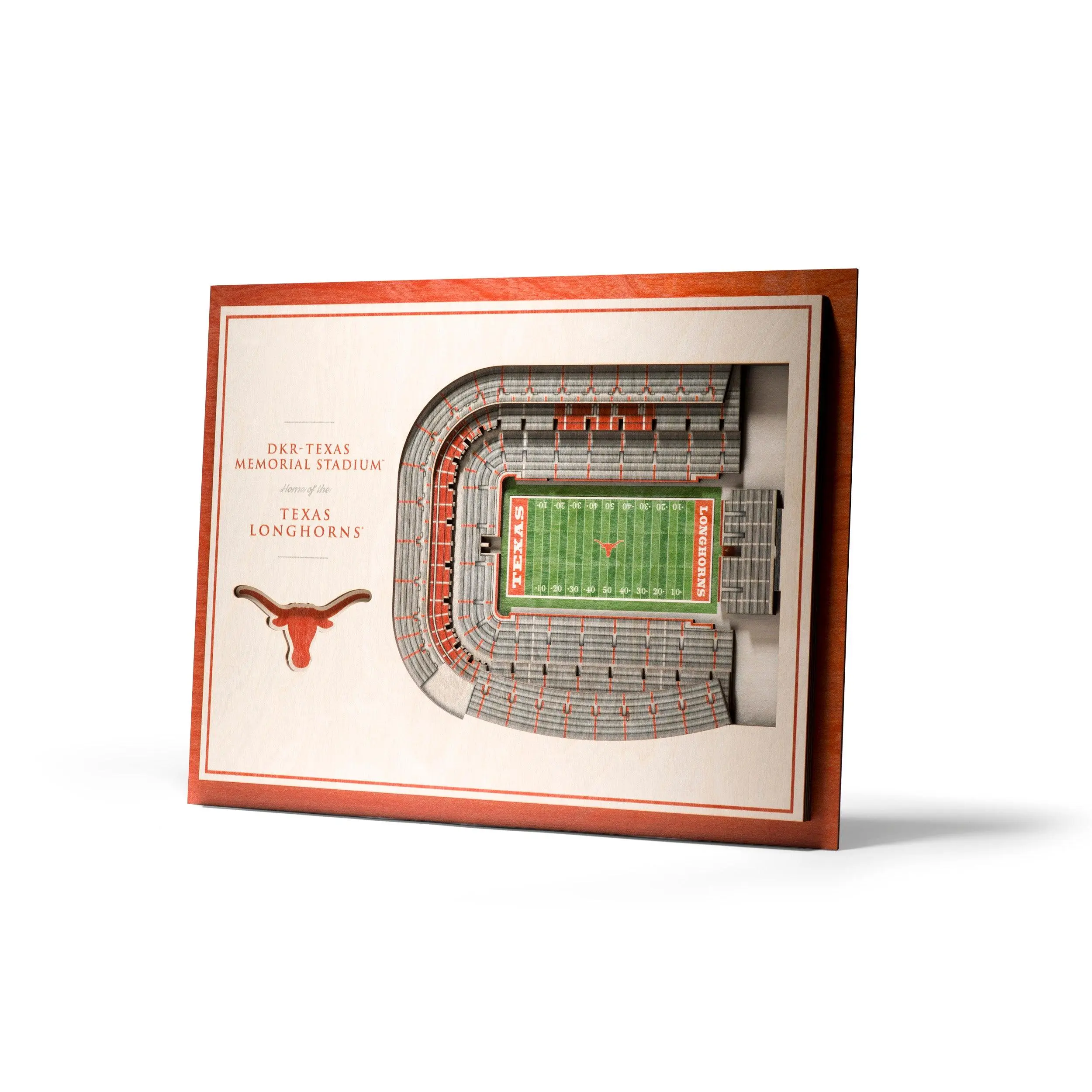 Texas Longhorns Football 5 Layer 3D Stadiumview Wall Art