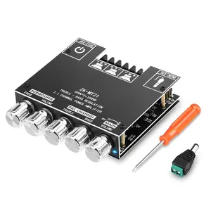 ZK-MT21 Bluetooth Amplifier Board,50W+50W+100W 2.1 Channel Subwoofer Amp Board with Treble/Bass/Sub Control,DC 9-24V, Bluetooth and AUX Inputs, DIY Wireless Speakers AMP Board, Password Free