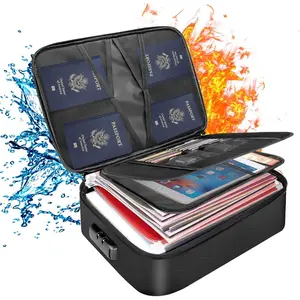 5200°F Document Organizer with Lock,Upgraded Heat Insulated Fireproof＆Waterproof Box 8 Layers File Organizer, Fireproof File Folder, Portable Home Travel Safe Storage for Important Documents, Files and More