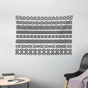 2D Flat, 1pc 2D Printed Design, Large Horizontal Celtic Knot Tapestry - 60x40 Inches Black and White Celtic Knot Stripe Pattern, Durable Polyester Fabric, Vintage Celtic Culture Art Decor, Suitable for Bedroom, Living Room, Dorm - Indoor Celtic