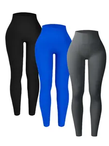 Women's Seamless High-Waisted Leggings, Stretchy Nylon Fabric, Tight-Fit Design, Comfortable Workout Wear, Fall & Winter Sports, Activewear