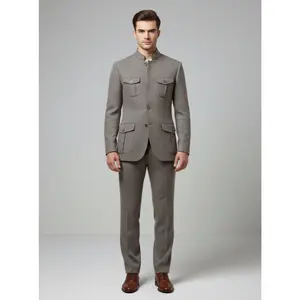 Herringbone Stand-Collar Sport Coat