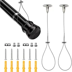2Pack Stainless Steel Closet Support Bracket - Heavy Duty Ceiling Mount Closet Rod Holder, Non-Oxidizable Wardrobe Pipe Bracket for Closet Shelf and Rod Organization