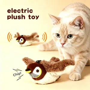 1count Cats' Plush Toys, Flying Bird Cat Toy, Interactive Chirping Bird Toy, Flapping Wings for Adult Cats or Small Dogs