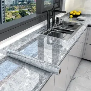 One roll [23.62*393.70IN]self adhesive kitchen sticker, waterproof and oil repellent self adhesive wall sticker, cooktop countertop tile cabinet desktop renovation wallpaper, marble membrane wallpaper for bathroom wash basin, marble wall sticker