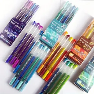 Set of 4 Flash Gel Pens, 1.0Mm Medium Point for Painting and Coloring, Multi Color Art Craft Supplies for Office and School, Colorful Marker Pen