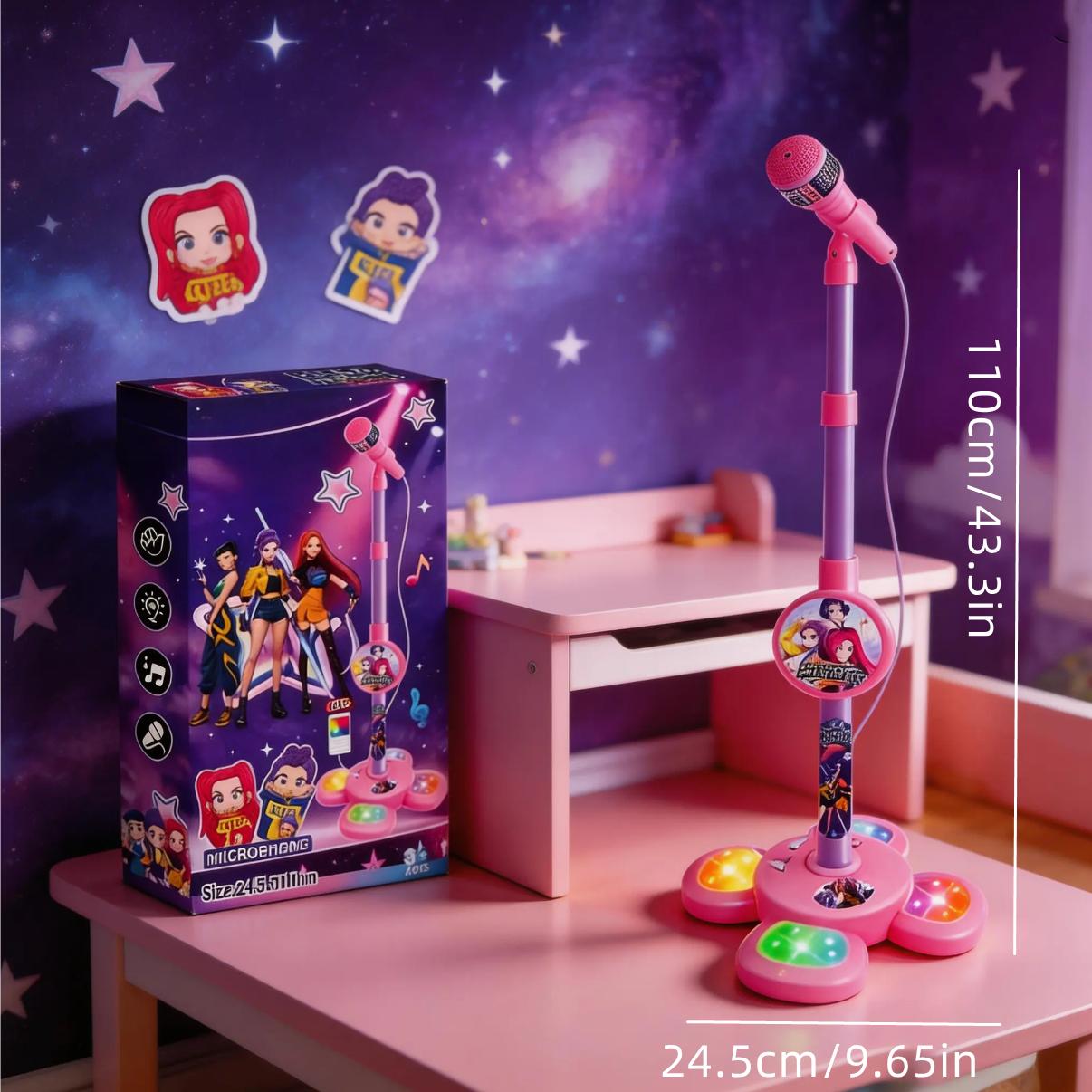 Kpop Microphone Toy, Guitar Toy, K-pop Karaoke Machine Toy with Light, Singing Machine Toy, Fun Music Toy for Kids, Birthday Gift for Girls, Perfect Birthday Gift for children Aged 3-8