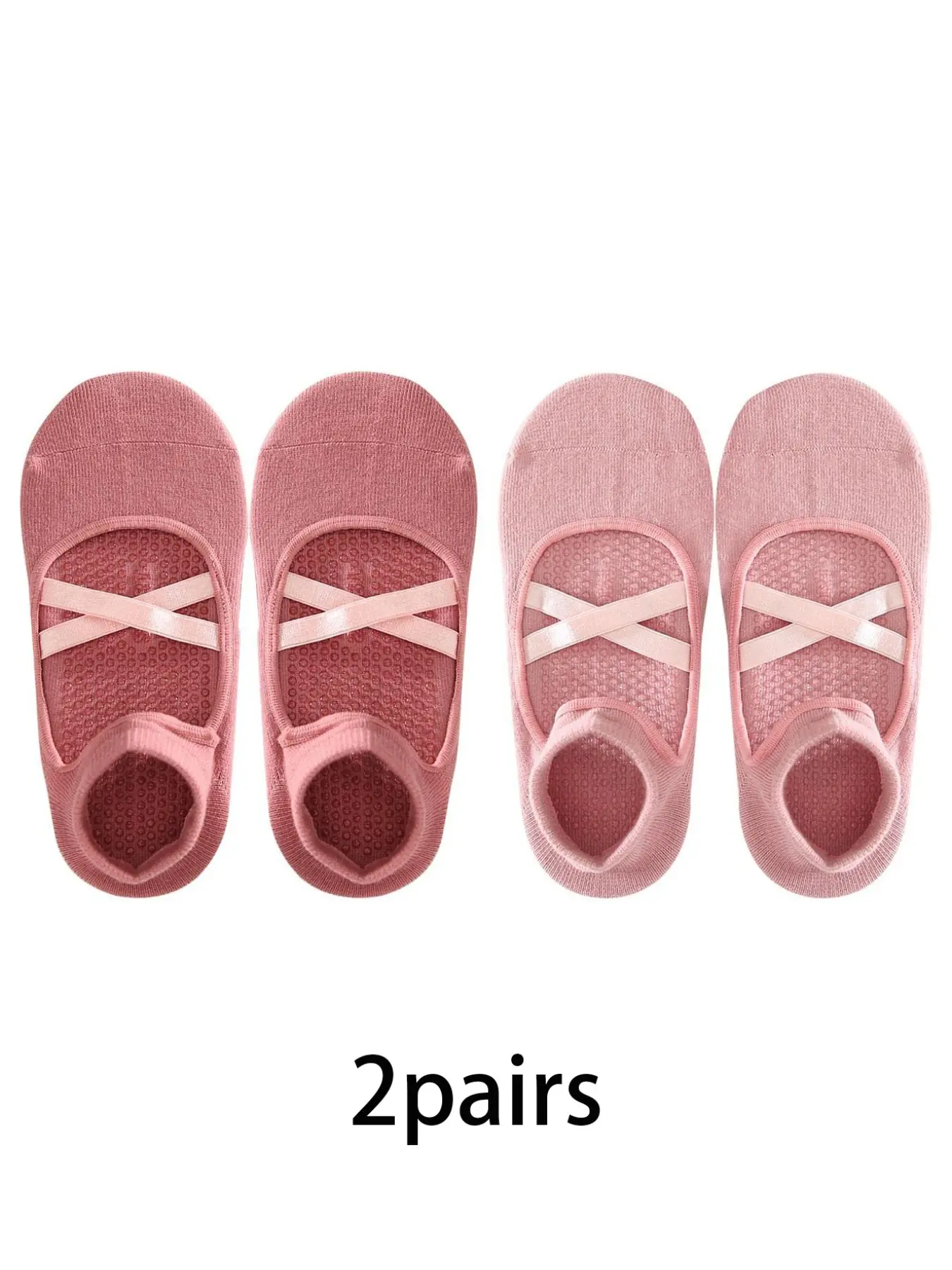 2 Pairs Women's Pilates Socks, Yoga Socks, Elegant Dance Socks, Grip Socks, Breathable Sports Socks, Non-Slip Design, Breathable Sweat-Wicking, Comfortable Footwear, Sock Sets