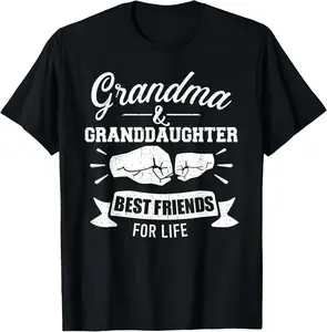 100% Cotton Grandma and granddaughter best friends for life T-Shirt