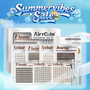 AiryCute Trending Brown Lash Collection | Dark & Light Brown Velure Flaunt | Flawless for Fair/Dark Hair | Reusable, Lightweight & Natural brown Flora Brown Venus Natural Daily, Volumn Style | Beginner-Friendly | DIY Lashes #SummerVibes