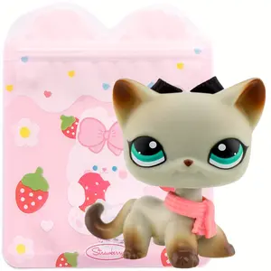 Lps Shorthair Cat Collectible Doll, Different Eyes, Mini Pet Shop Rare Figure with Accessories, Birthday Christmas Halloween Gift