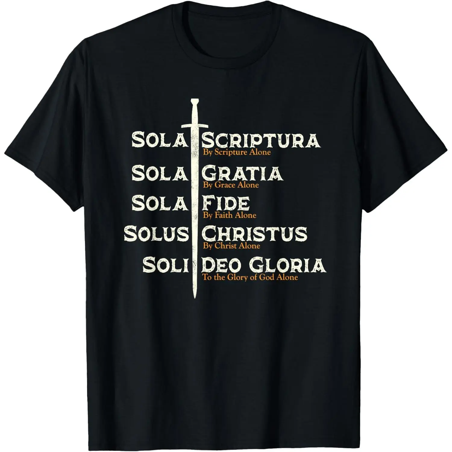 100%cotton Five Solas of The Reformation Shirts Reformed Theology Bible T-Shirt