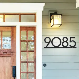 House Number Sign, Metal Address Number Plaque, Modern Address Sign, Retro Style House Numbers, Home Decor