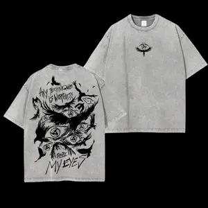 Retro Heavy Limited Itachi Sharingan Eye - Naruto Anime Double Printed Vintage Oversized Washed Tee Unisex Oversize Anime Manga Washed Heavyweight Cotton T-shirt, Gift For Anime Fan, Anime Lover