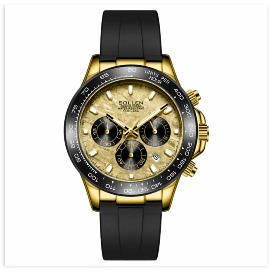 713 Gold Dial Silicone Strap