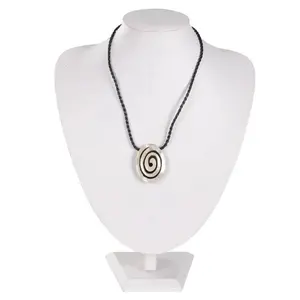 Oval Spiral Abalone Shell on Leather Cord