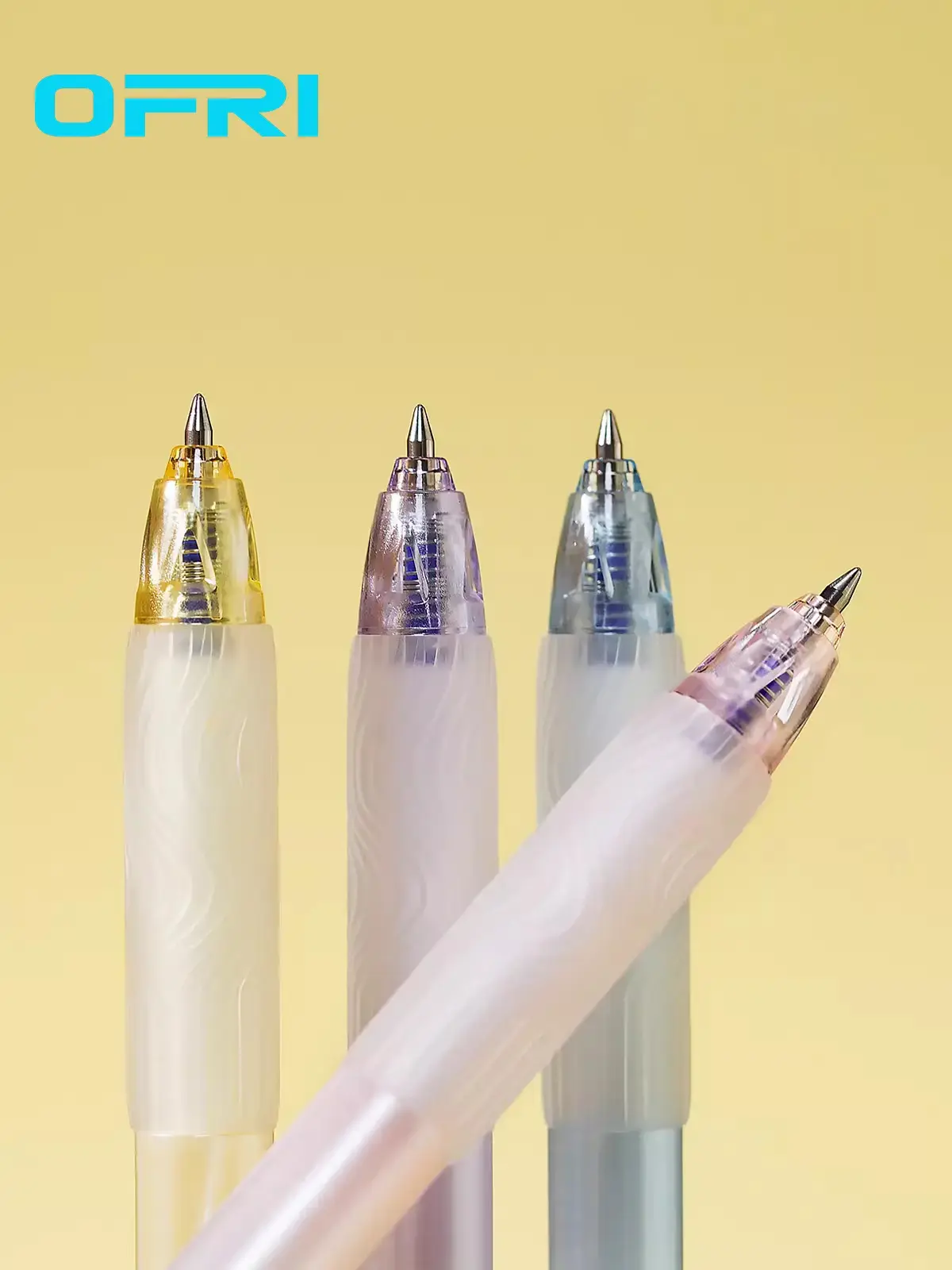 OFRI Eraser Gel Pens, 3-Color Set Writing Tool with Quick-Dry Ink, Built-In Eraser, Non-Toxic Comfort Grip, Neutral Blue/Black/Colored Options, No Residue Office Stationery for Efficient Writing