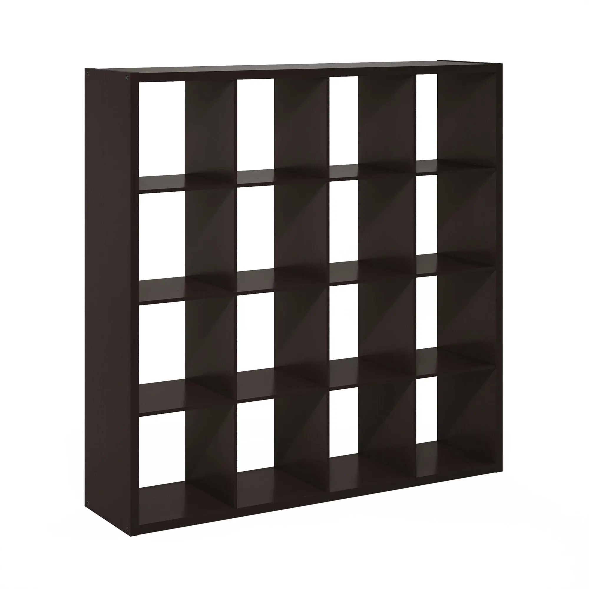 16-Cube Thick-Frame Composite Wood Bookcase - Contemporary Freestanding Space Saving Furniture, Reversible Back Open-Back Cubicle Shelf, 14.57x57.8x57.95in, 55 lbs per Top Surface, for Living Room, Home Office