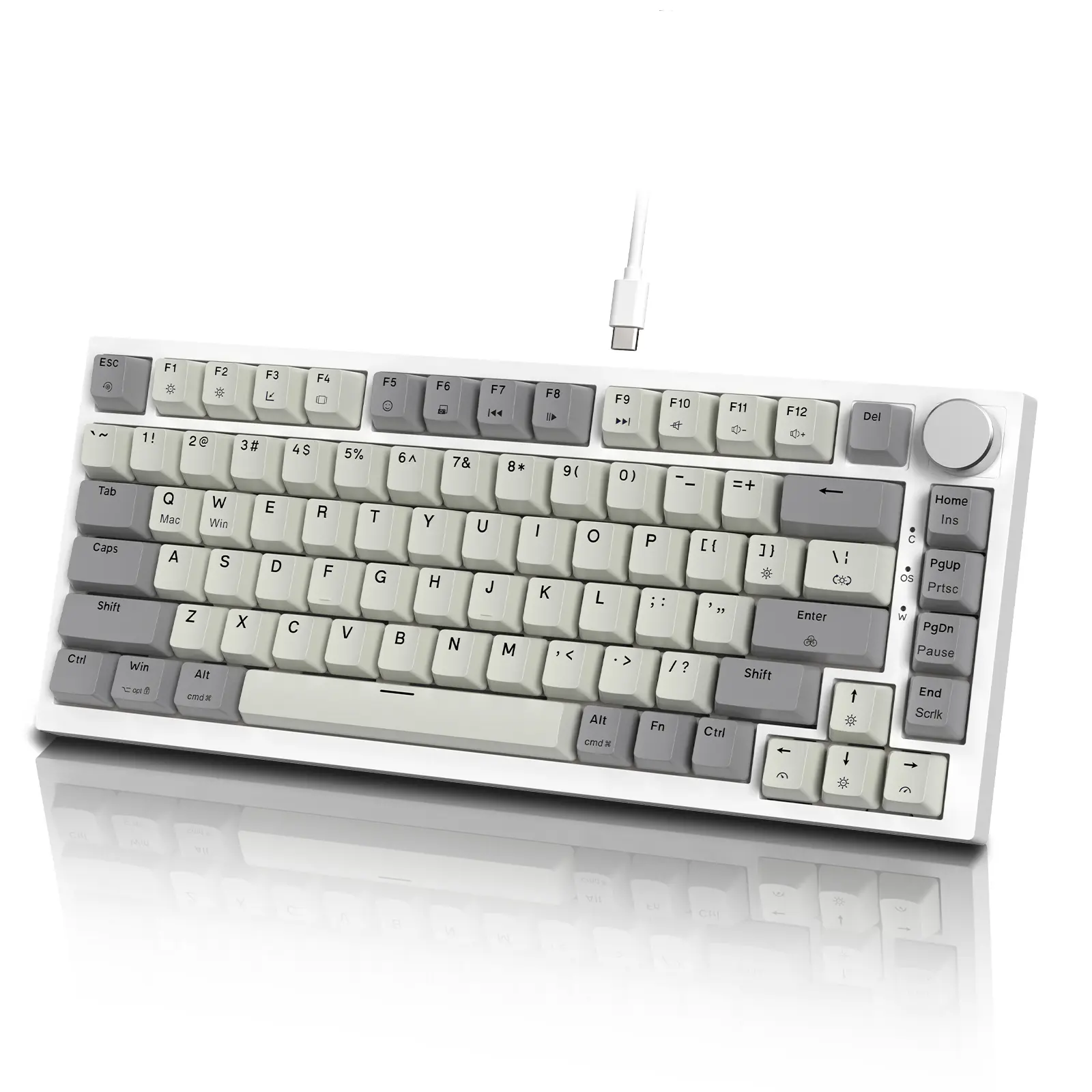 ATTACK SHARK K85 75% TKL Wired Mechanical Gaming Keyboard - Gasket Mount, Rapid Trigger, Hot-Swappable Adjustable Actuation Magnetic Switches, Programmable Knob, RGB Backlit, PBT Keycaps for Win/Mac Gamers