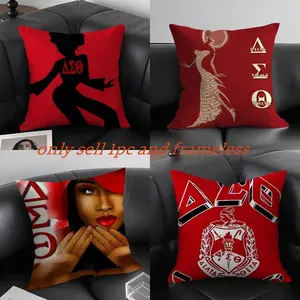 D-Delta S-Sigma Theta Pillow Case Soft short plush cushion cover with festive Christmas print breathable fabric and an invisible zipper adds warm cozy holiday vibes perfect for winter home décor