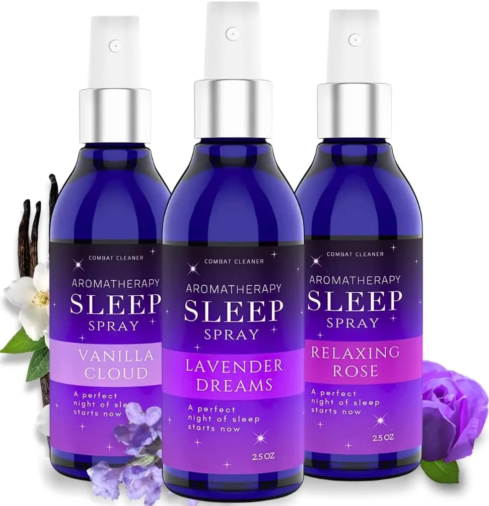 Combat Cleaner - 3-Piece Pillow Sleep Spray - Aromatherapy Pillow Mist & Linen Spray for Bedding & Soothing.