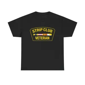 Strip Club Veteran tee | Military Patch Style, Funny Retro Design