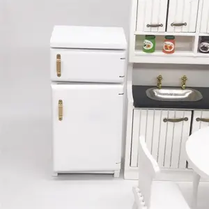 1:12 Dollhouse Miniature White Refrigerator Tiny Home Micro Furniture Scene Decor Christmas Easter New Year Gift