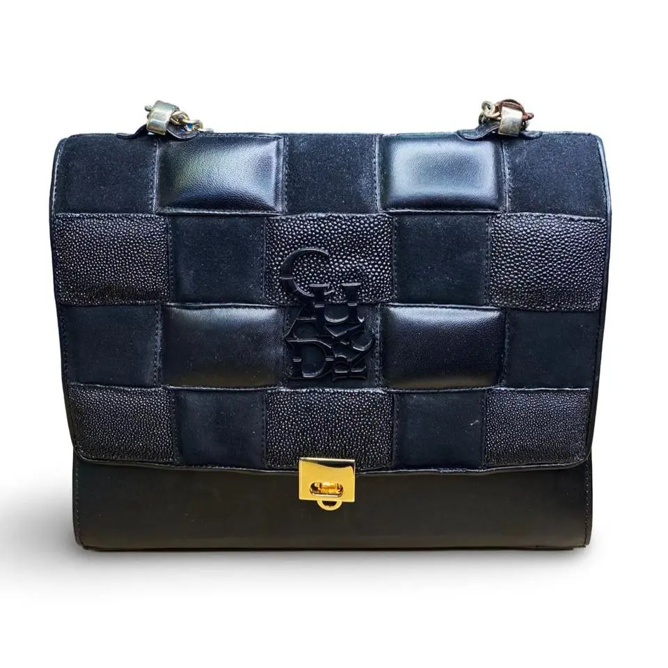 CUADRA |Women's Black Dress Fashion Stingray Shoulder Bag BOD22MA