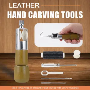 Leather DIY Hand Sewing Kit, Leather Craft Embroidery Thread Tool, Manual Leather Goods Making Special Sewing Tools, Complete Set
