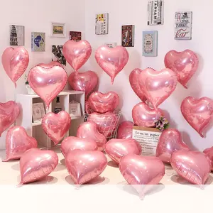 Heart Shaped Balloon, 50pcs 18 Inch Aluminum Foil Balloon Set, Glossy Balloon Shine, Party Decoration Balloon, Wedding Birthday Festive Party Supplies