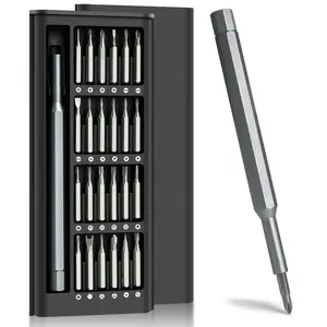 24 in 1 Premium Precision Screwdriver Set, Sturdy Small Screwdriver Set with Phillips Head & Flathead, Magnetic Mini Screwdrivers Kit for Fixing Electronics, PC and Eyeglass Repairing