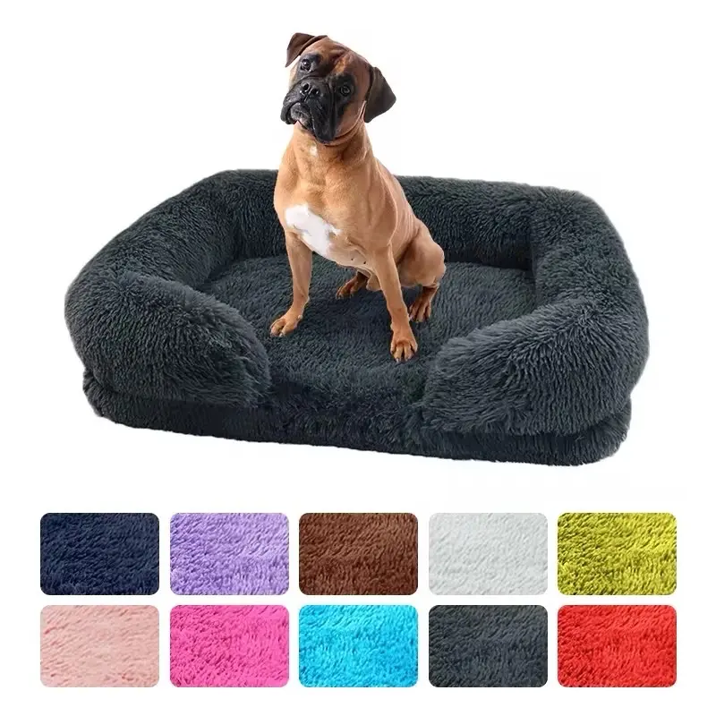 Luxury Plush Pet Sofa Bed for Small or Big Dogs - Bolstered Walls, Soft Sleep Area, Supportive Sleeping Experience for Furbaby Lifestyle