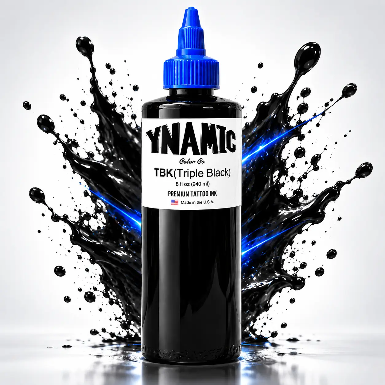 Triple Black Tattoo Ink, 8 fl oz (240 ml) Black Pigment Ink with Precision Nozzle Bottle for Tattoo Art & Body Art
