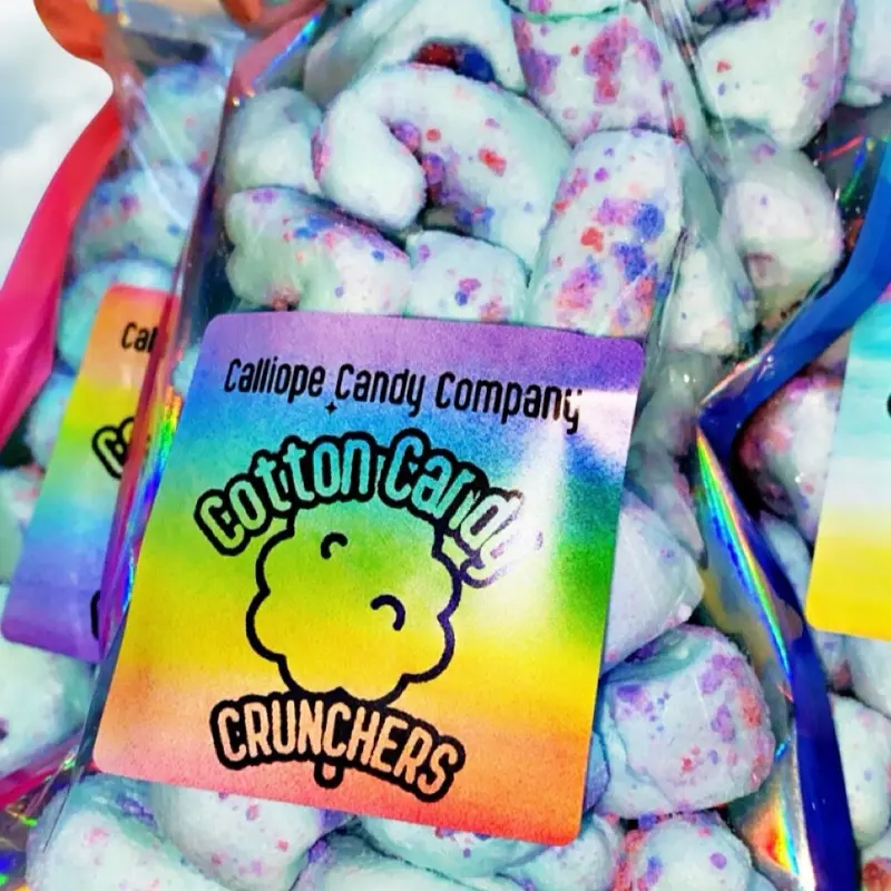 Cotton Candy Crunchers, Freeze Dried Cotton Candy Salt Water Taffy