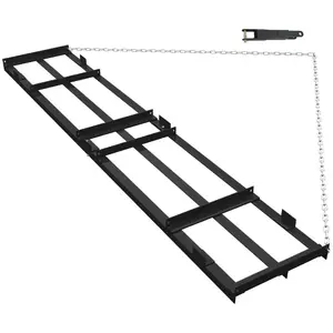GARVEE Heavy Duty Drag Harrow Driveway Grader and Power Rake, 6 FT Chain Tow-Behind Lawn Rake for ATV, UTV, Tractor, Mower, Land Leveler for Gravel, Sand, Soil, Hay, 4 FT