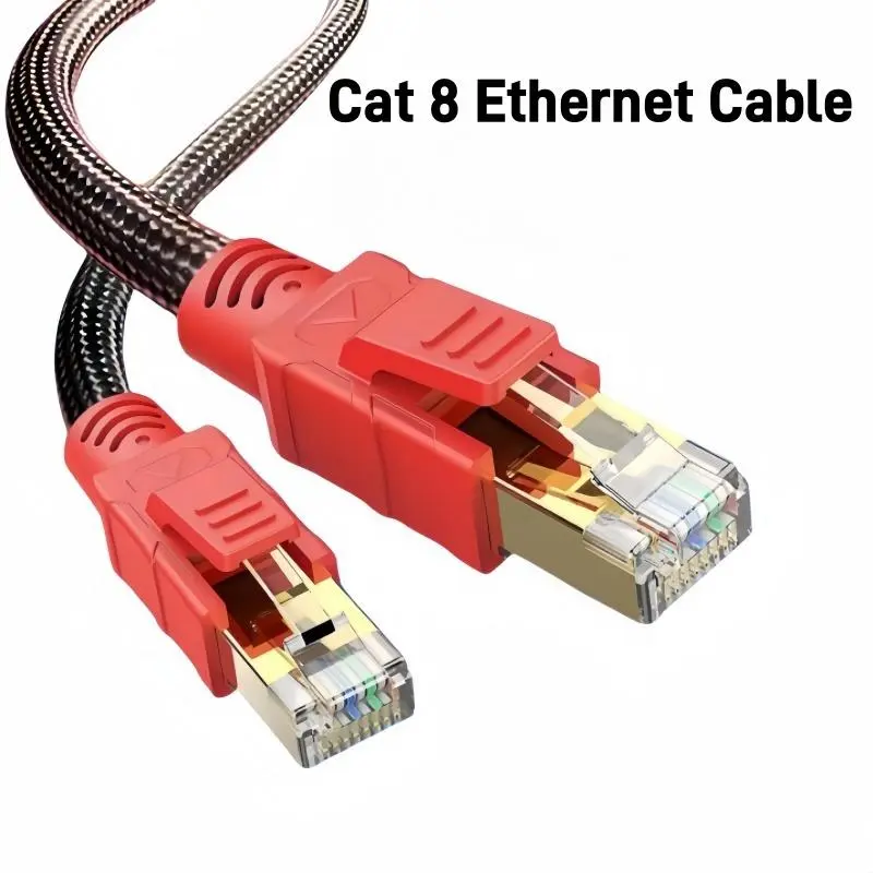 MIZIQIER Cat 8 Ethernet Cable, High Speed Data Transfer Rates Braided 40Gbps 2000Mhz Bandwidth Network Cord, Cat8 RJ45 Shielded Indoor LAN Cables Compatible for Gaming PC PS5 Xbox Modem Router
