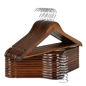 StorageWorks Wooden Coat Hanger, Wood Clothes Hangers 5 pack, Natural Wood Color, Natural Wood Hangers for Coats, Shirts, Jackets, Pants, Suits